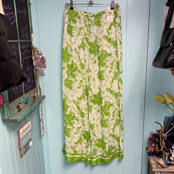 Michael Kors Other - Michael Kors Green Leaf Print Swim Coverup pants